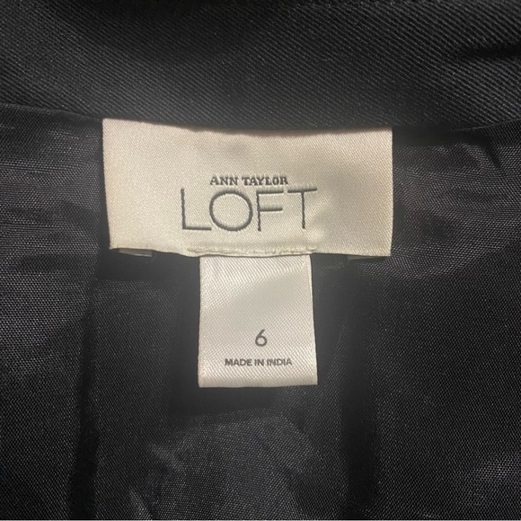 Ann Taylor LOFT Black White Embroidered Side Zip A Line Skirt - Picture 5 of 6